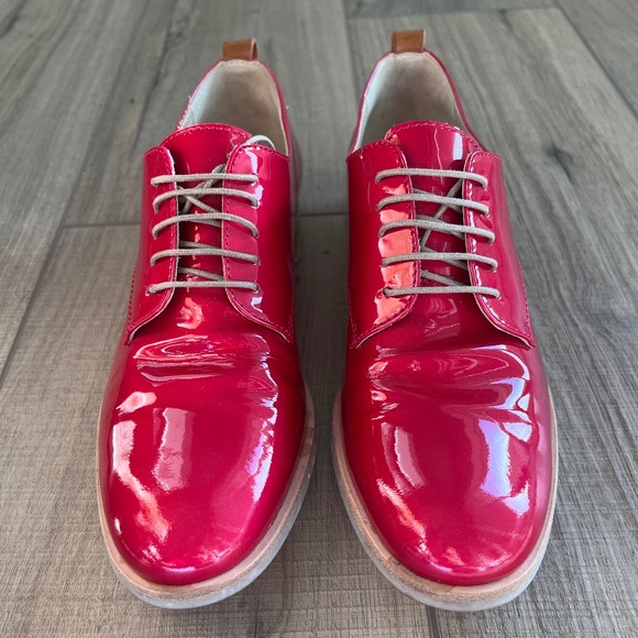 Agl Shoes - AGL Pink Patent Leather Loafers Oxfords Size 8